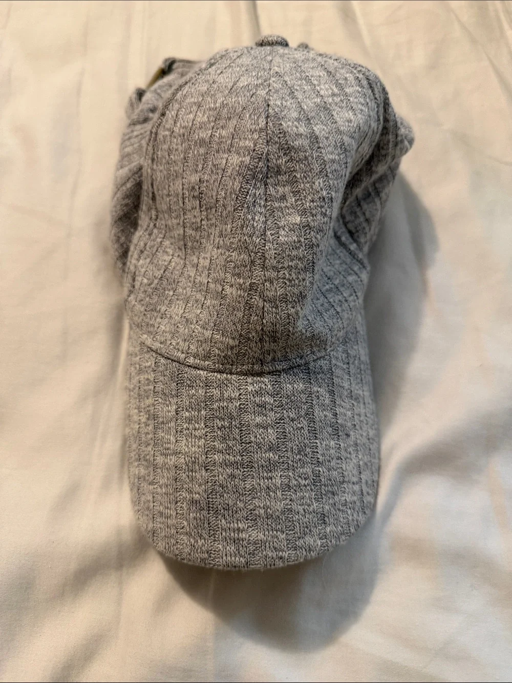 Anthropologie Gray Ribbed Knit Baseball Cap